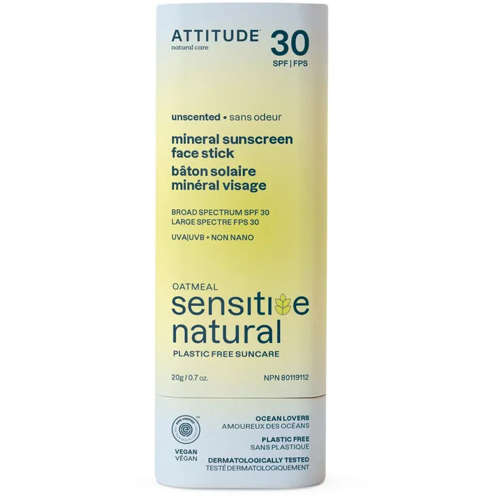 30 SPF Mineral Sunscreen Face Stick for Sensitive Skin - Unscented - 20 g 1 30 SPF Mineral Sunscreen Face Stick for Sensitive Skin - Unscented - 20 g