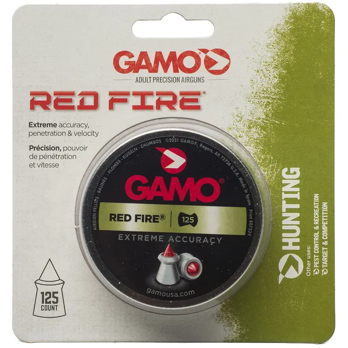 Red Fire .22 cal Pellets - 15.4 gr - 125/Box 5 Red Fire .22 cal Pellets - 15.4 gr - 125/Box