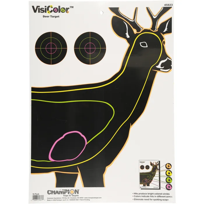 VisiColor Dear High-Visibility Paper Targets 10 Pack