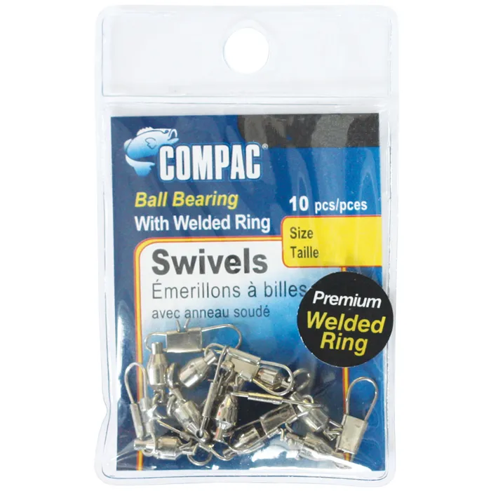 Welded Ball Bearing Swivels with Interlock Snaps - #2 - 10/PK 1 Welded Ball Bearing Swivels with Interlock Snaps - #2 - 10/PK