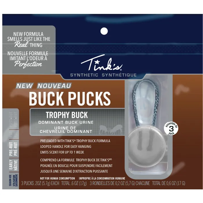 Trophy Buck Deer Synthetic Buck Pucks - Buck - 3/PK 1 Trophy Buck Deer Synthetic Buck Pucks - Buck - 3/PK