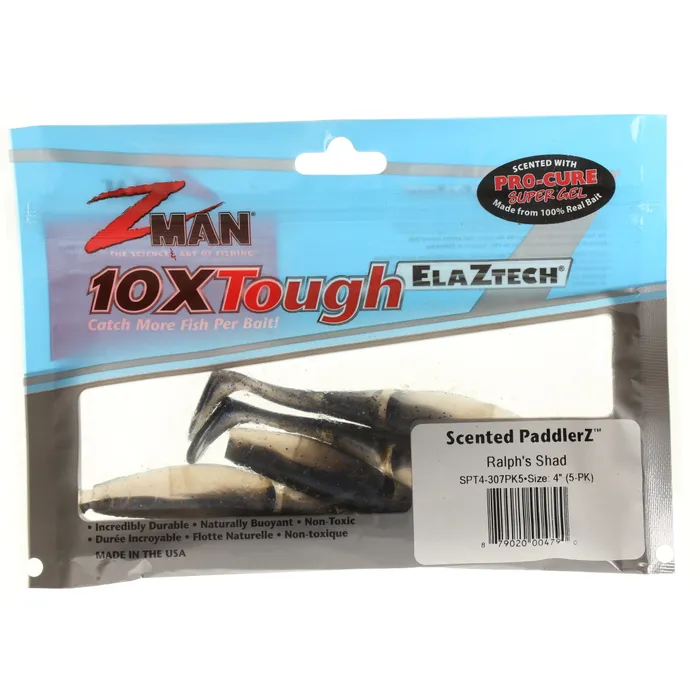 Scented Paddlerz 4 in. 5 Pack Soft Bait 1 Scented Paddlerz 4 in. 5 Pack Soft Bait